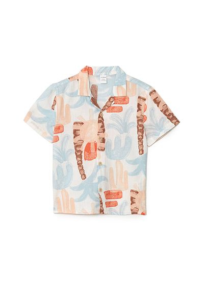 LC Waikiki New Season Resort Collar Short Sleeve Printed Baby Boy Shirt - S4Nq02Z1
