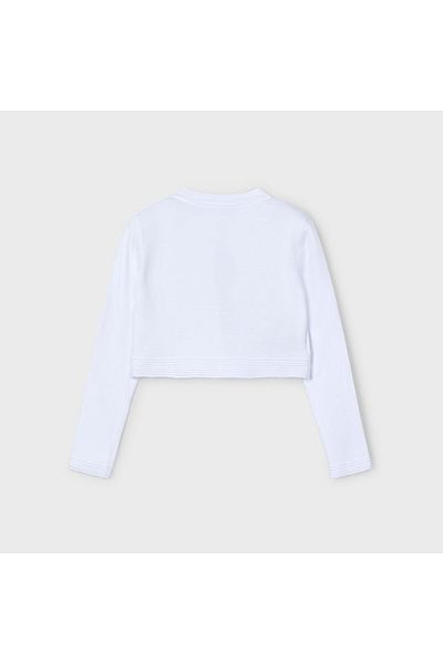 MAYORAL Girl's Bow Detailed Knitwear Bolero White L25Y321