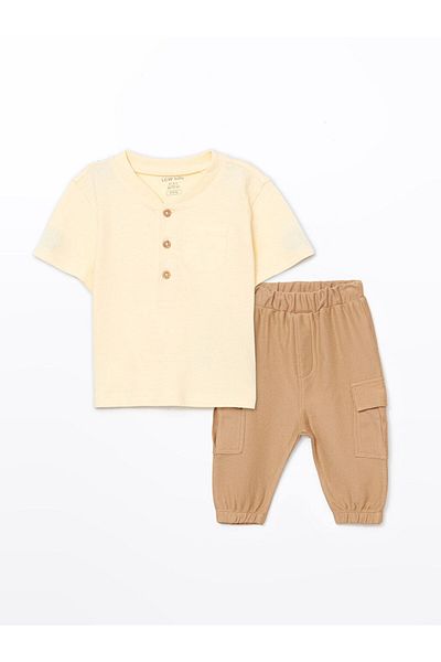 LC Waikiki Buttoned Baby T-Shirt and Sweatpants - 6 Pieces