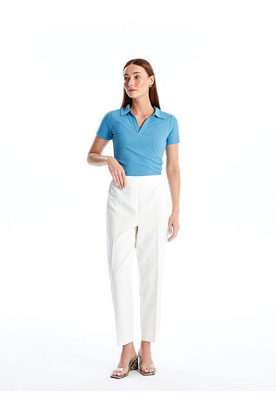 LC Waikiki New Season Polo Neck Plain Short Sleeve Women's T-Shirt - S4Af53Z8