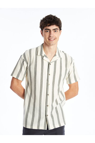 LC Waikiki Cămașă pentru bărbați cu mânecă scurtă în dungi