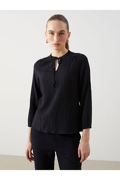 LC Waikiki Bluză de damă cu guler legat texturat