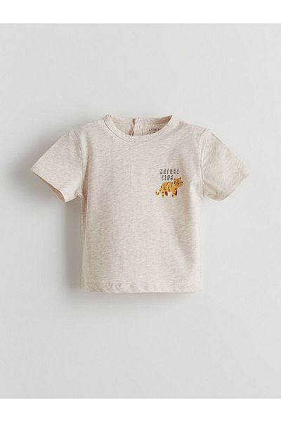 LC Waikiki Crew Neck Printed Baby Boy T-Shirt, Pack of 2