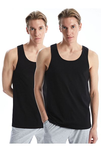 LC Waikiki New Season U Neck Combed Cotton Men's Undershirt 2-Piece - S5Ht98Z8