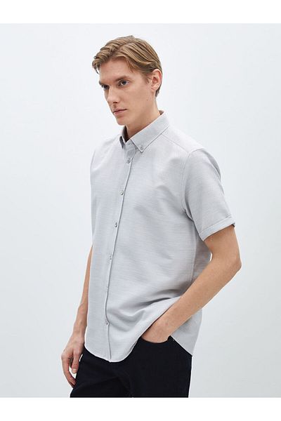 LC Waikiki New Season Slim Fit Short Sleeve Dobby Men's Shirt - S45850Z8