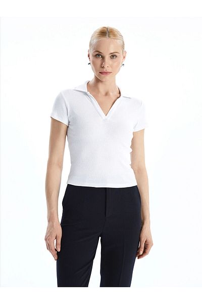LC Waikiki Γυναικείο μπλουζάκι με υφή Polo Neck New Season - S5DN65Z8