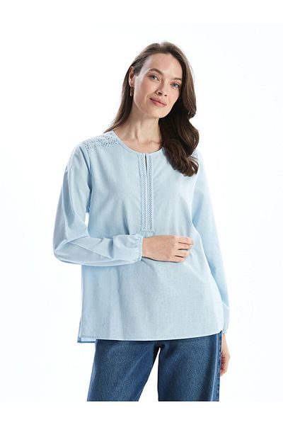 LC Waikiki New Season Women's Blouse with High Collar Nakisli - S5Hv07Z8