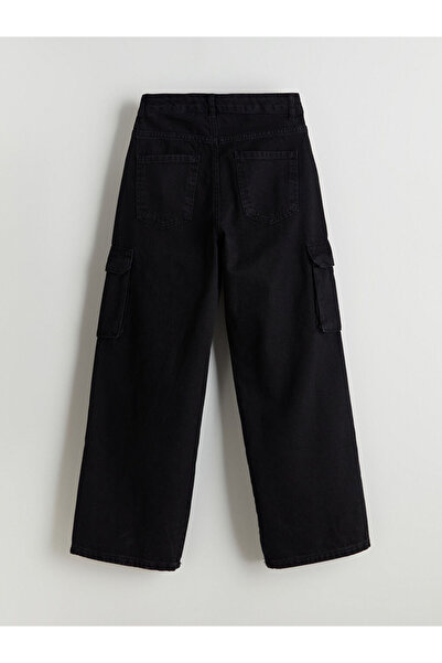 LC Waikiki Yeni Sezon Beli Ayarlanabilir Lastikli Kiz Cocuk Kargo Jean Pantolon - S5L035Z4