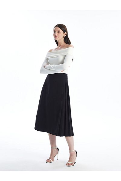 LC Waikiki Lcw Standard Fit Women's Pleated Skirt Fast Fashion