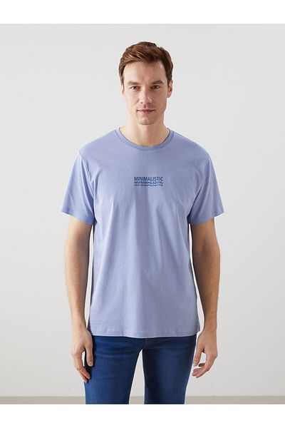 LC Waikiki New Season Crew Neck Κοντό μανίκι εμπριμέ χτενισμένο βαμβακερό ανδρικό Tisort - S5KU01Z8