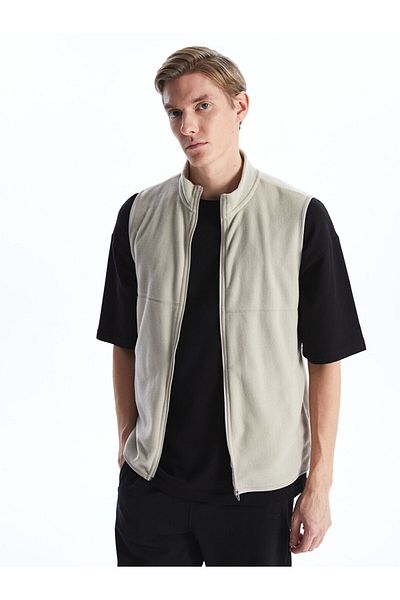 LC Waikiki Comfortable Fit Stand Collar Fleece Men's Vest