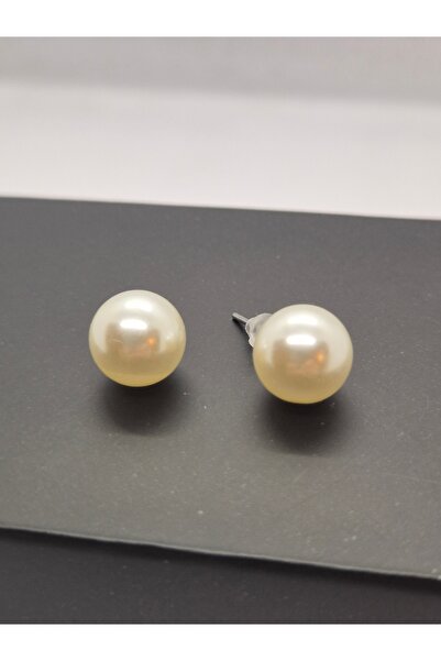 Set 12 mm İnci Küpe ( Doğal Mat Beyaz )