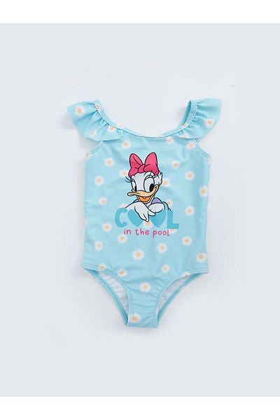 LC Waikiki Lcw Crew Neck Printed Baby Girl Swimsuit Fast Fashion