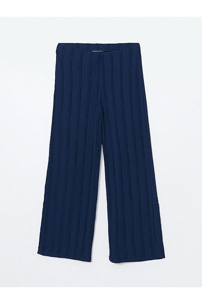 LC Waikiki New Season Elastic Waist Textured Wide Leg Women's Trousers - S5G434Z8