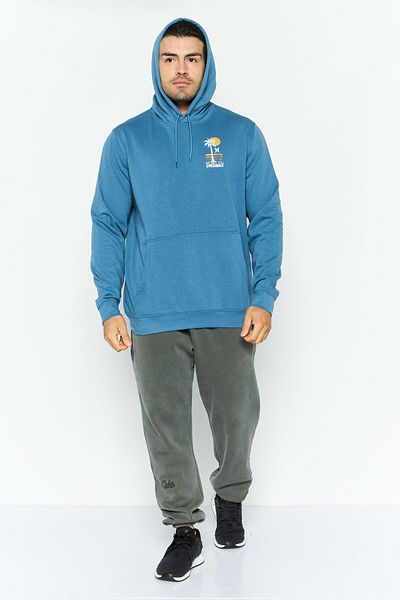 Hurley Men Sportswear Fit Long Sleeves Outdoor Hoodies, Sage Blue