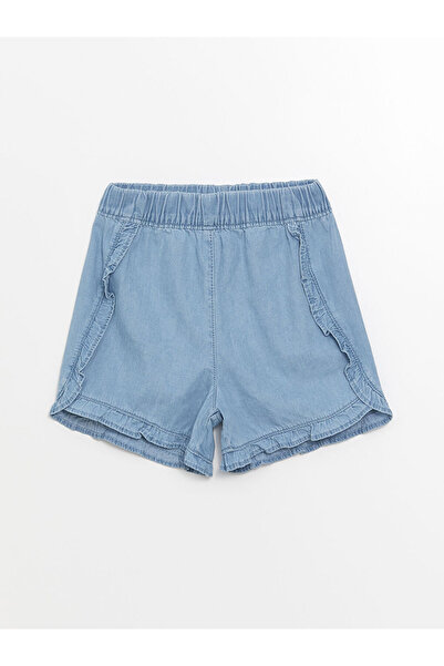 LC Waikiki Blue Basic Girls' Jean Shorts