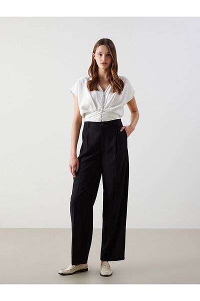LC Waikiki New Season Loose Fit Linen Blend Women's Trousers - S5Jt09Z8