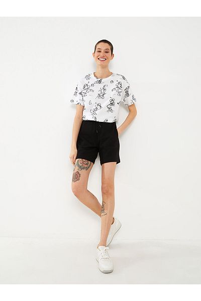 LC Waikiki Lcw Women's Elastic Waist Plain Shorts Fashion