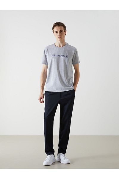 LC Waikiki Νέα σεζόν Crew Neck κοντομάνικο εμπριμέ χτενισμένο βαμβακερό ανδρικό Tisort - S5J874Z8