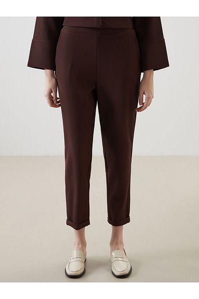 LC Waikiki Lcw Modest Brown Women's Elastic Waist Pants