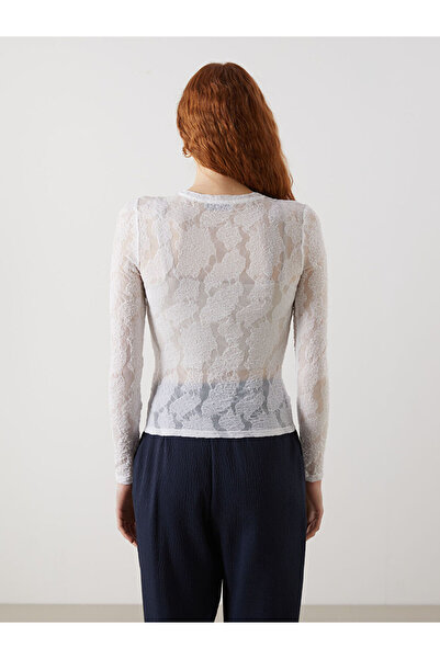 LC Waikiki Bisiklet Yaka Desenli Kadın Body