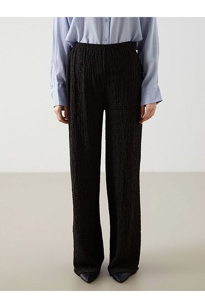 LC Waikiki Pantaloni de damă texturați cu talie elastică