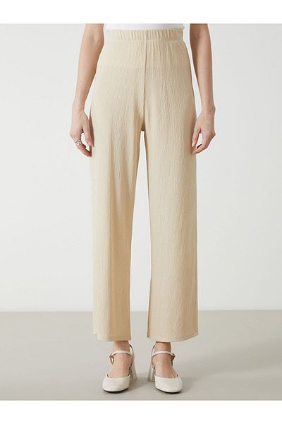 LC Waikiki New Season Elastic Waist Textured Women's Trousers - S5Ai78Z8
