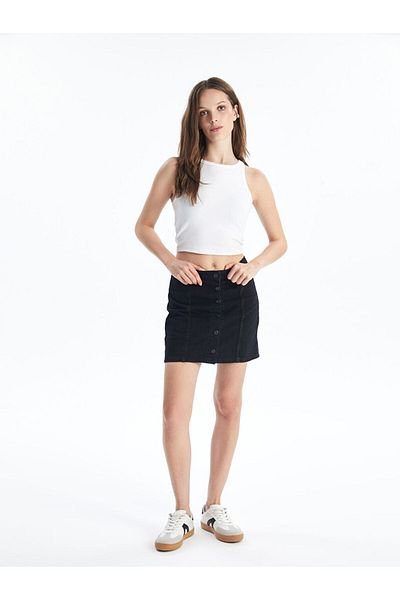 LC Waikiki Lcw Standard Fit Women's Jean Skirt Fast Fashion