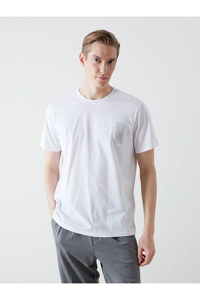 LC Waikiki Tricou pentru bărbați din bumbac pieptănat cu mânecă scurtă cu decolteu și mânecă scurtă - S5I562Z8