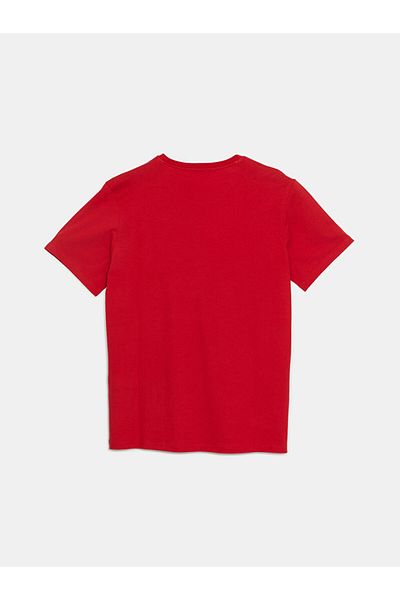 LC Waikiki LCW Herren-T-Shirt mit Rundhalsausschnitt, kurzärmlig, bedruckt, gekämmte Baumwolle