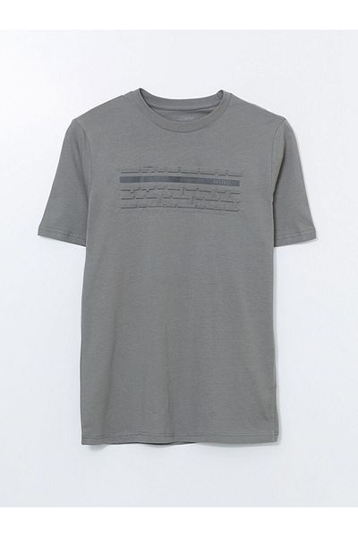 LC Waikiki Tricou pentru bărbați din bumbac pieptănat cu mânecă scurtă cu decolteu