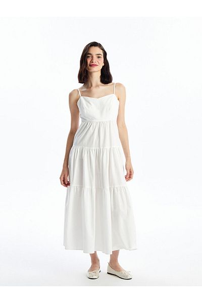 LC Waikiki Γυναικείο φόρεμα LCW Heart Neck Straight Strap