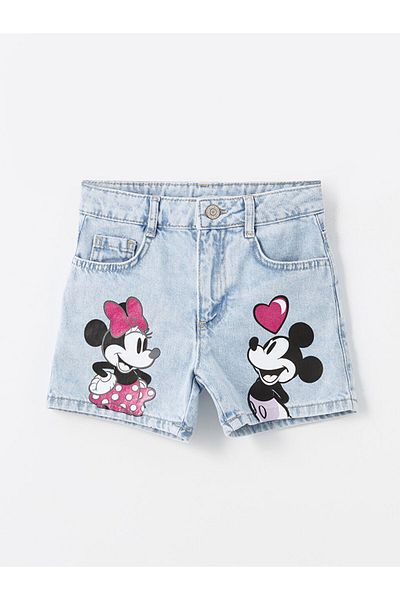 LC Waikiki Lcw Printed Girl's Jean Shorts Fast Fashion