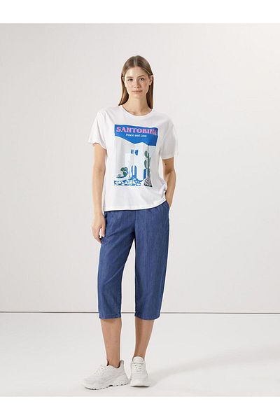 LC Waikiki New Season Women's Jean Capri with Elastic Waist - S5Ft00Z8