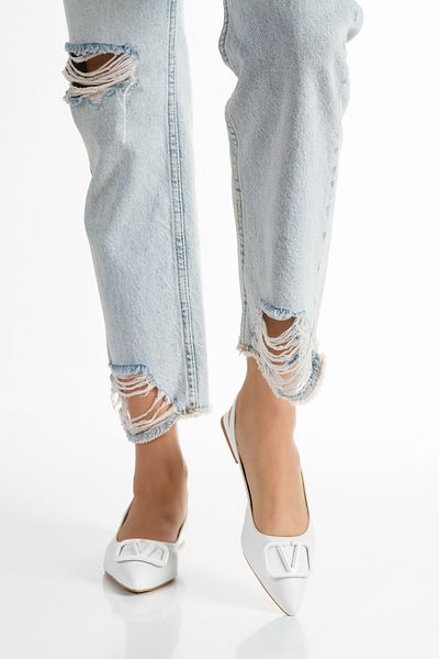 Brave Let's Day-To-Day, V Buckle Detailed, 2 cm High, Skin Material, Ballerinas,