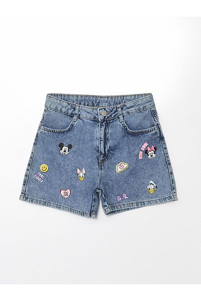 LC Waikiki Lcw Printed Girl's Jean Shorts