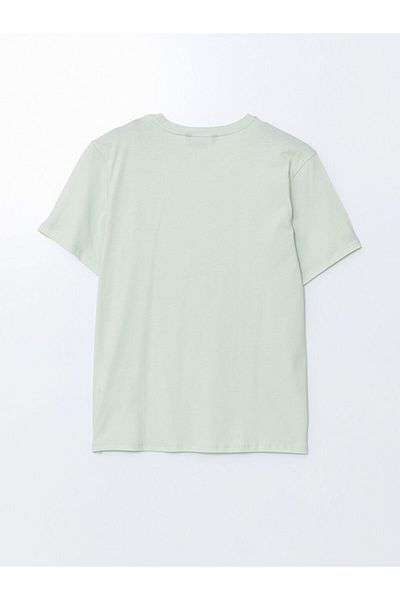 LC Waikiki Νέα σεζόν Crew Neck κοντομάνικο εμπριμέ χτενισμένο βαμβακερό ανδρικό μπλουζάκι - S5II65Z8
