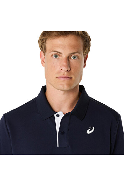 Asics Court Polo Erkek Mavi Kısa Kollu Tshirt 2041a340-400