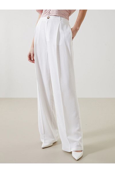LC Waikiki New Season Loose Fit Linen Blend Women's Trousers - S5Jt09Z8