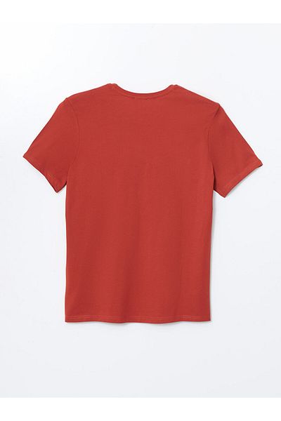 LC Waikiki Νέα σεζόν Crew Neck κοντομάνικο εμπριμέ χτενισμένο βαμβακερό ανδρικό Tisort - S5J270Z8