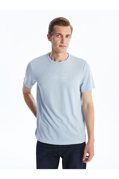 LC Waikiki Tricou pentru bărbați din bumbac pieptănat imprimat cu mânecă scurtă, sezon nou - S4NF54Z8
