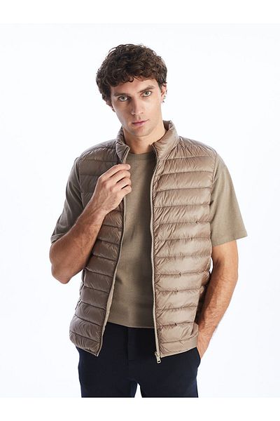 LC Waikiki Lcw Standard Mold Stand Collar Men's Puffer Vest Fast Fashion