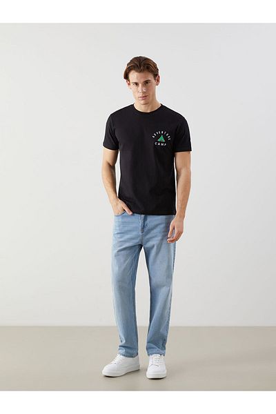 LC Waikiki New Season Crew Neck Short Sleeve Printed Combed Cotton Men's T-Shirt - S5J838Z8