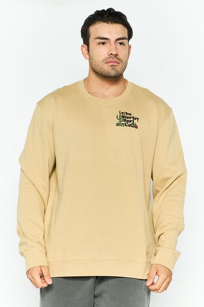 Hurley Men Sportswear Fit Long Sleeve Outdoor Sweatshirt, Beige