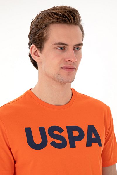 U.S. Polo Assn. Men's Regular Fit Crew Neck Pomegranate Flower Basic T-Shirt 50297988-Vr039