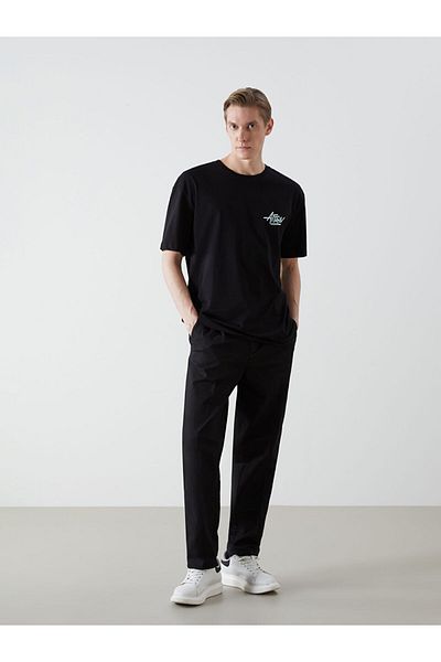 LC Waikiki Νέα σεζόν Crew Neck κοντομάνικο εμπριμέ χτενισμένο βαμβακερό ανδρικό Tisort - S5JQ42Z8