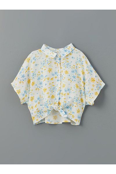 LC Waikiki Cămașă Crop pentru Fată cu Flori