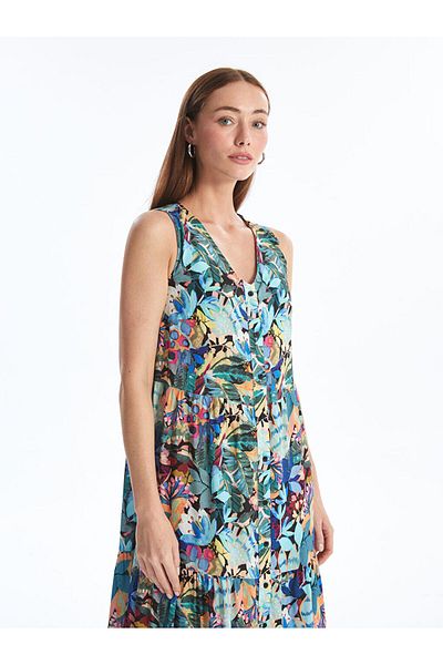 LC Waikiki Lcw V-Neck Floral Women's Dress Fast Fashion