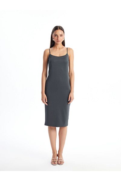 LC Waikiki Lcw U-Neck Straight Strap Women's Dress Fast Fashion