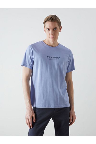 LC Waikiki New Season Crew Neck Κοντό μανίκι εμπριμέ χτενισμένο βαμβακερό ανδρικό Tisort - S5KU04Z8